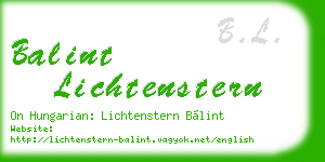 balint lichtenstern business card